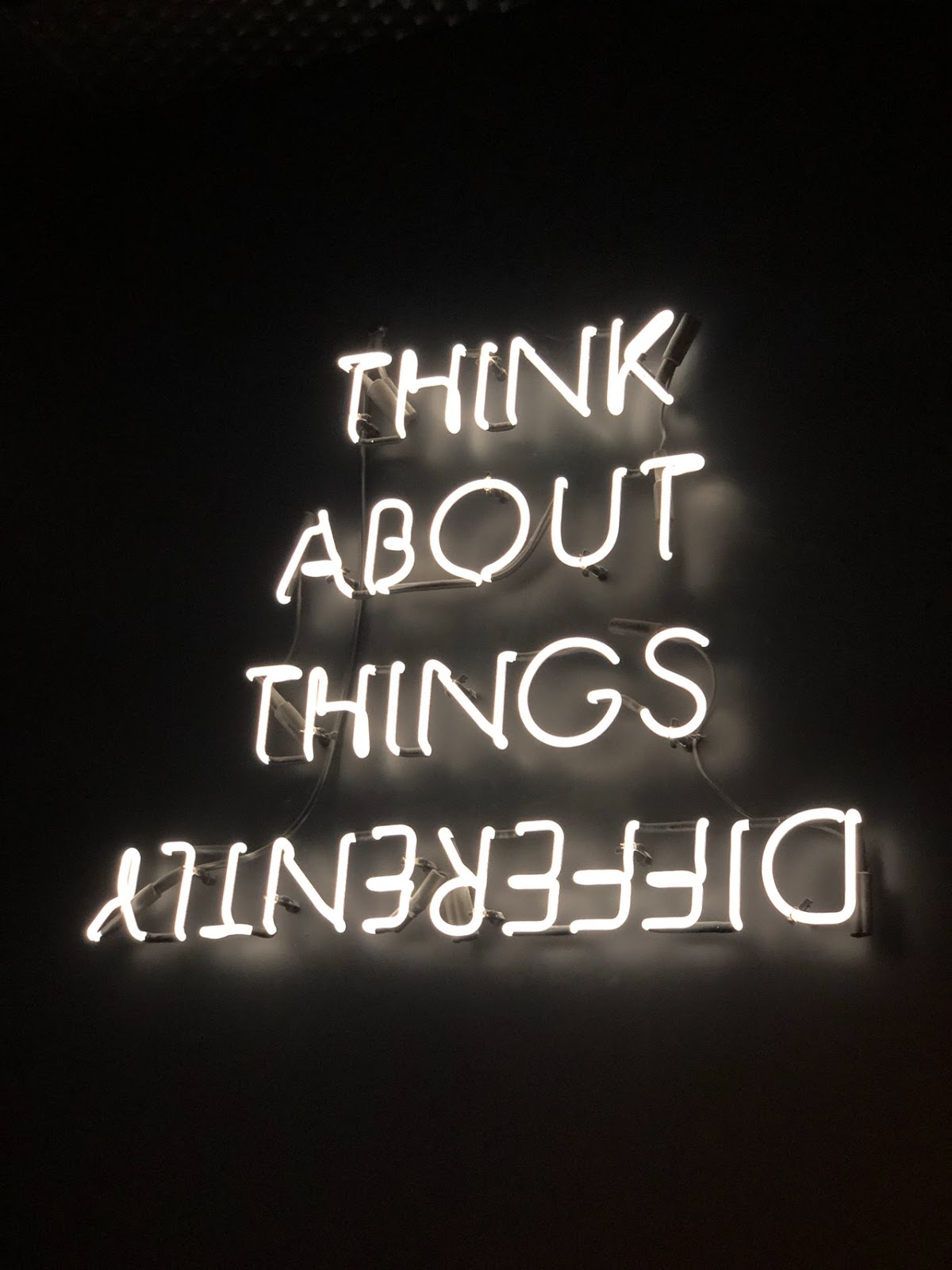 think about things differently sign
