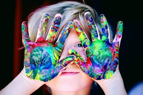 Children Multicolored Hand Paint