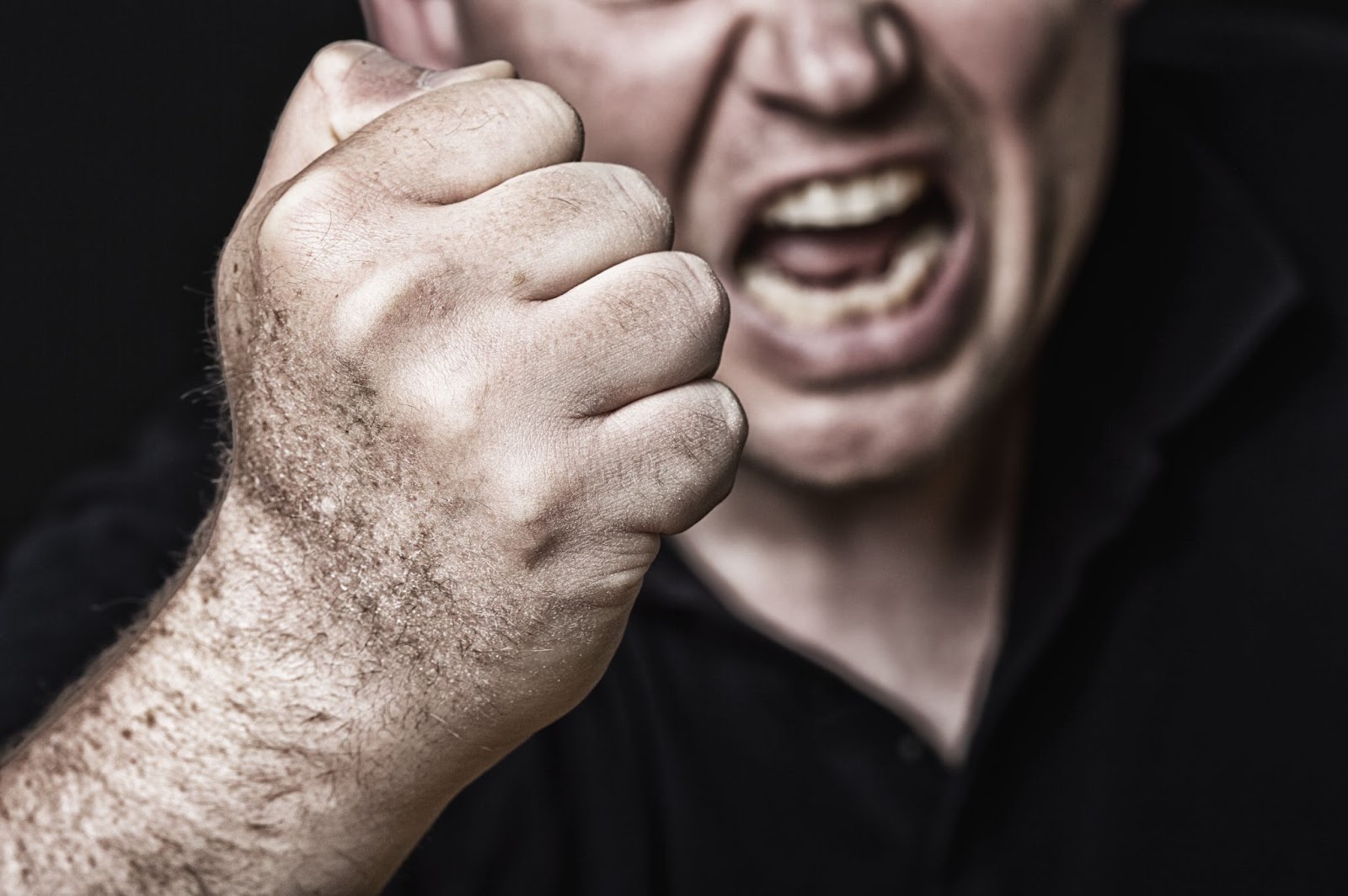 Angry Man making fist